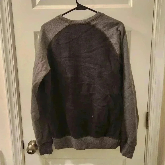 The North Face Men's Sweatshirt Crew Neck Cotton Gray Black Pullover Size S #B26 - Picture 3 of 5